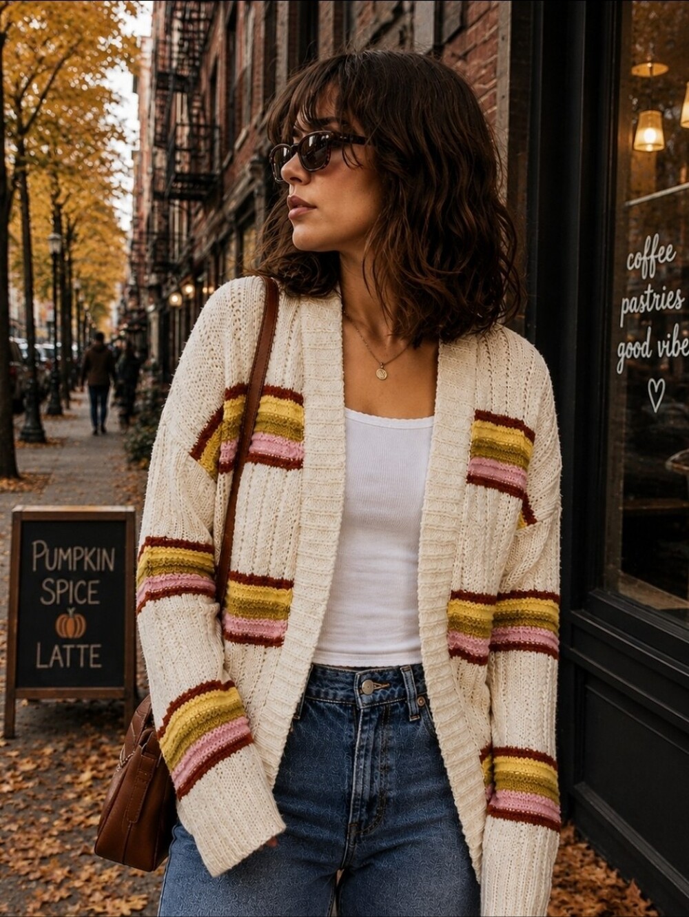Madewell Cream Striped Diaz Open Beachy Retro Cardigan Size Small
